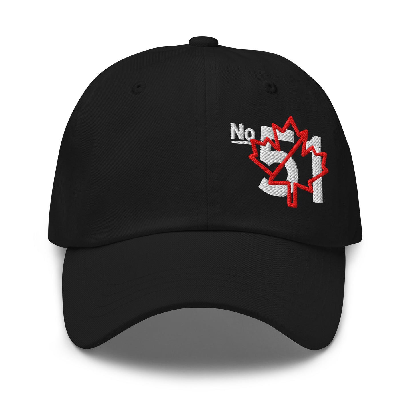 Black classic dad hat embroidered with a 'Game Off | Never the 51st State' graphic by State Limit Apparel.