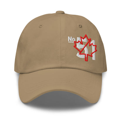 Khaki classic dad hat embroidered with a 'Game Off | Never the 51st State' graphic by State Limit Apparel.