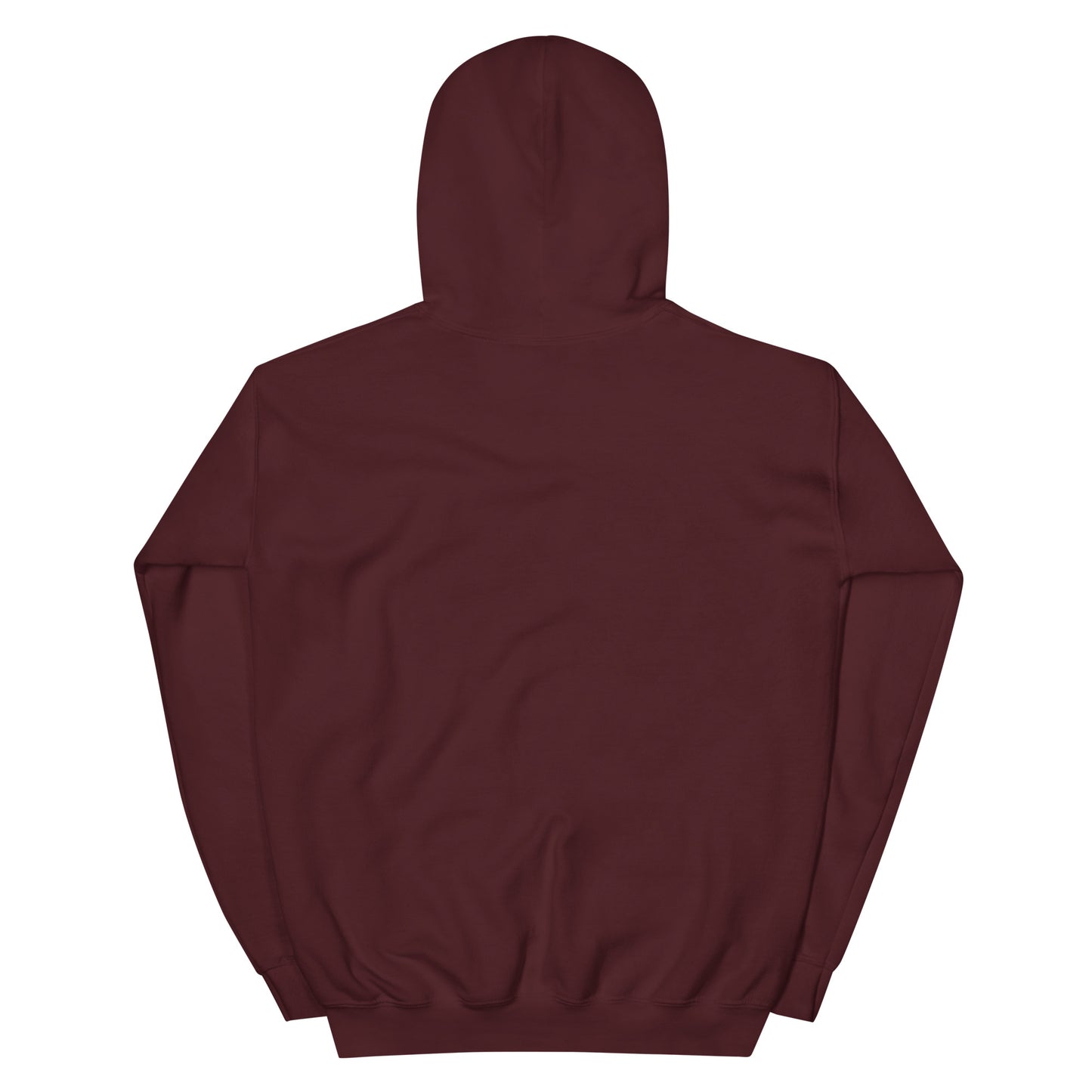 Maroon hoodie by State Limit Apparel showing no graphic added on back.