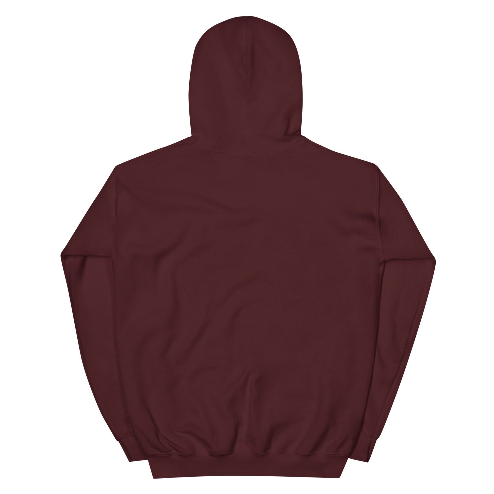 Maroon hoodie by State Limit Apparel showing no graphic added on back.