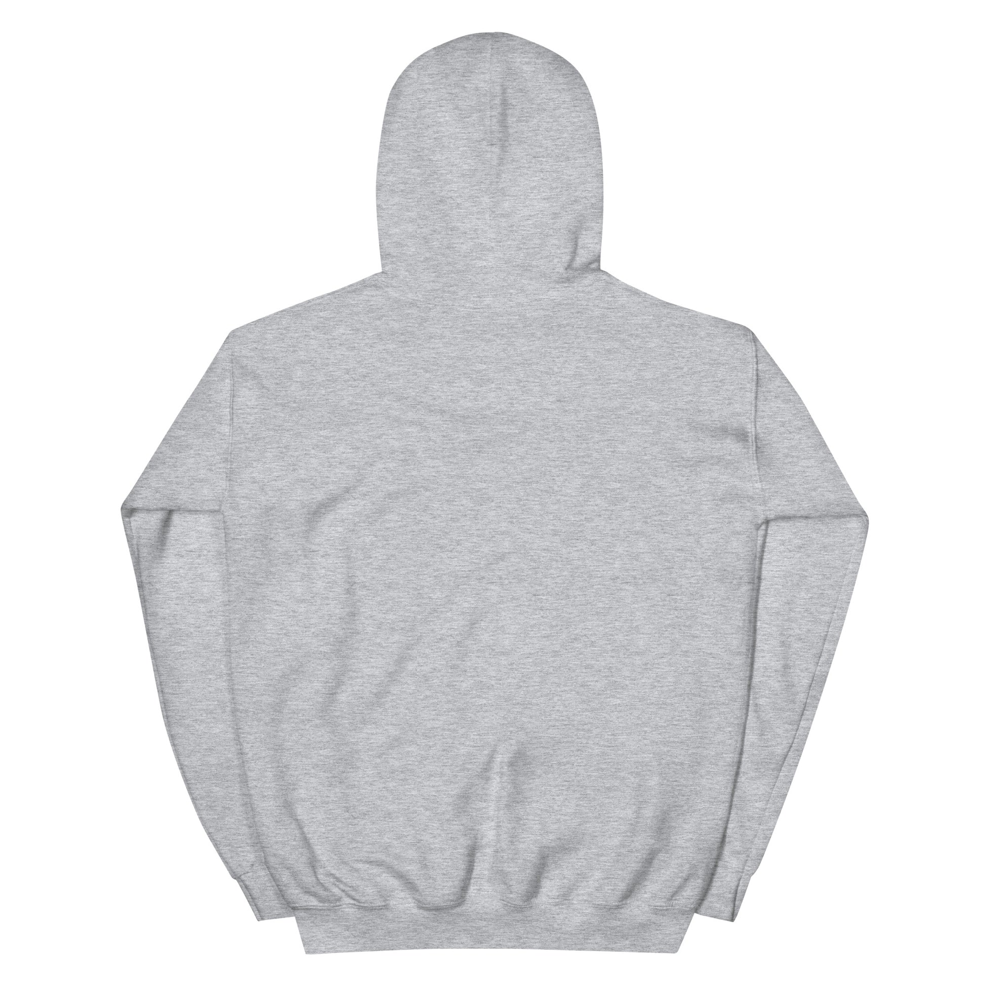 Back of Sport Grey hoodie by State Limit Apparel showing no graphic added.